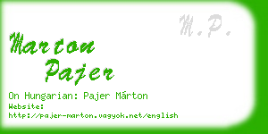 marton pajer business card